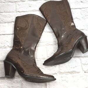 John Fashion Brown Sequin Cowboy boots